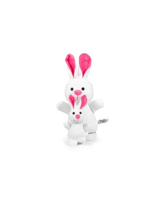 Peluche conejo blanco Gloria Pets con su cría