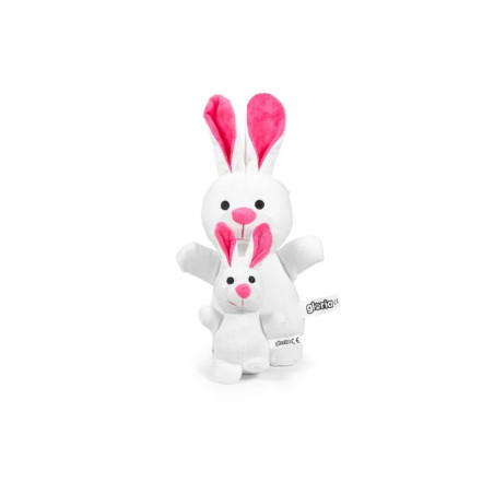 Peluche conejo blanco Gloria Pets con su cría