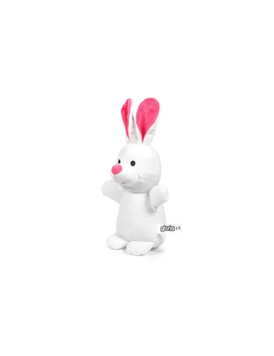 Peluche conejo blanco Gloria Pets para perros vista lateral