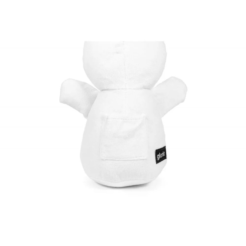 Detalle trasero del peluche conejo blanco Gloria Pets con bolsillo