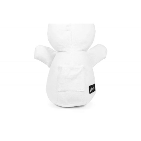 Detalle trasero del peluche conejo blanco Gloria Pets con bolsillo