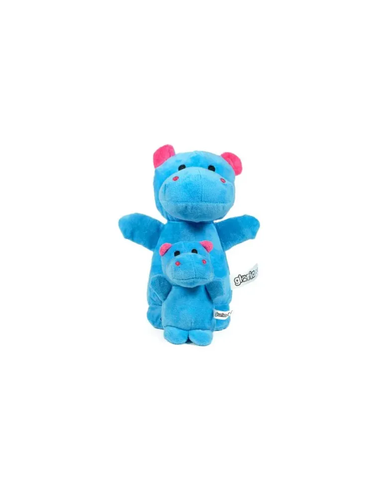 Peluche hipopótamo azul mamá y bebé Gloria Pets