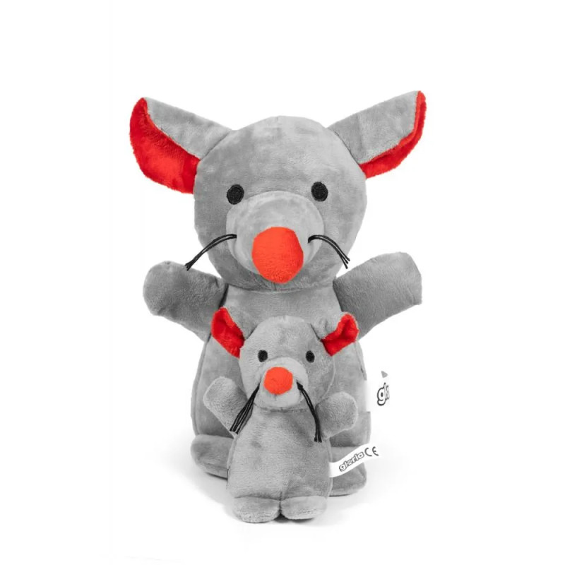Peluche ratón gris con cría Gloria Pets para perros