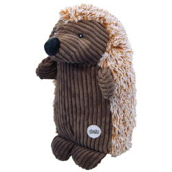 Peluche erizo marrón de corduroy para perros Gloria Pets con felpa en la espalda