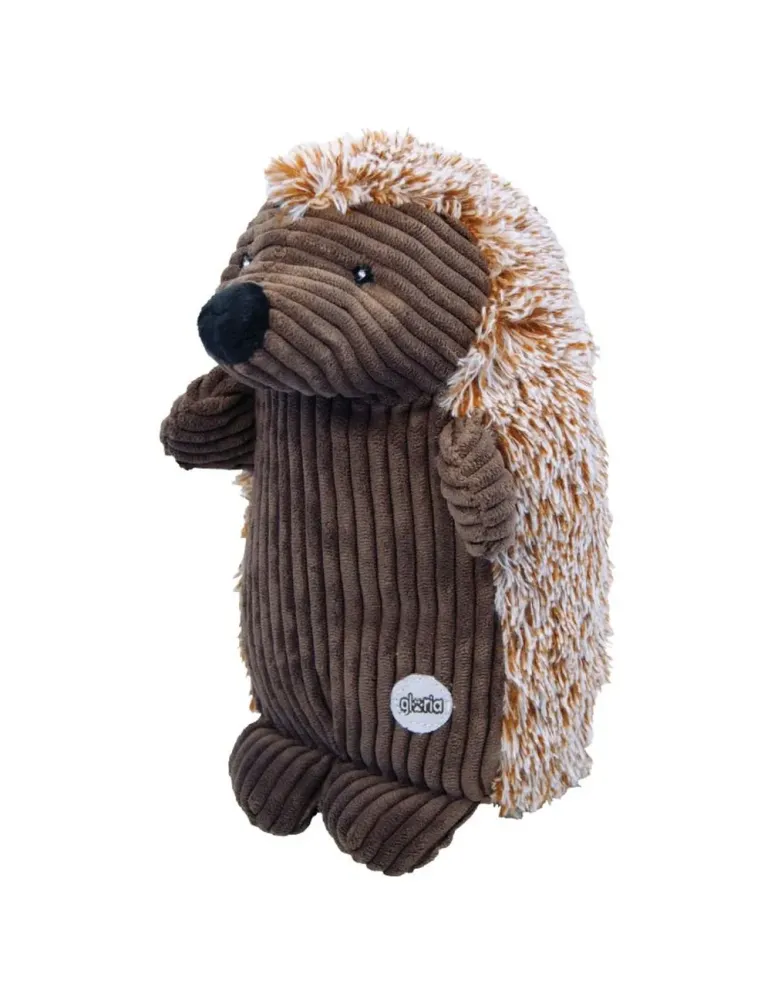 Peluche erizo marrón de corduroy para perros Gloria Pets con felpa en la espalda