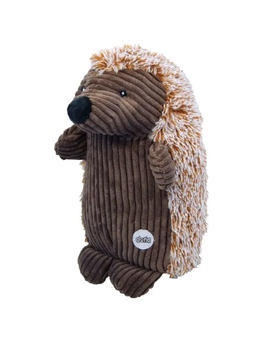 Peluche erizo marrón de corduroy para perros Gloria Pets con felpa en la espalda