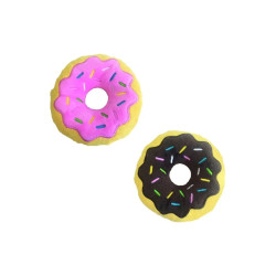 Juguetes donut de peluche para perros con glaseado rosa y marrón