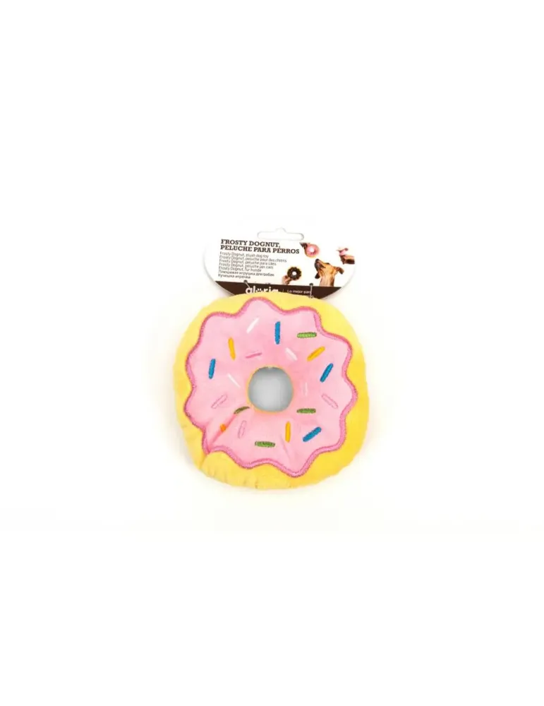 Donut rosa Frosty Dognut de peluche para perros Gloria Pets
