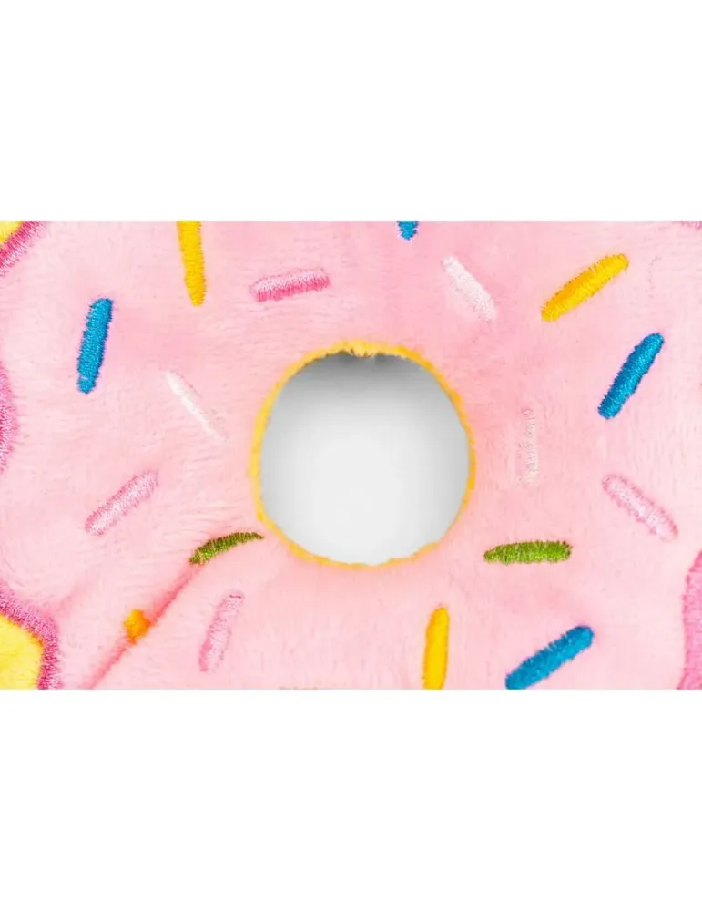 Detalle del donut rosa de peluche Frosty Dognut para perros Gloria Pets