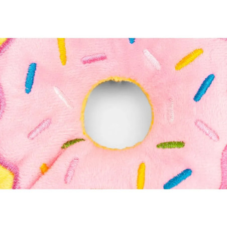 Detalle del donut rosa de peluche Frosty Dognut para perros Gloria Pets