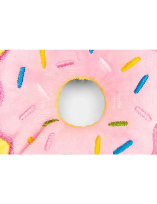 Detalle del donut rosa de peluche Frosty Dognut para perros Gloria Pets