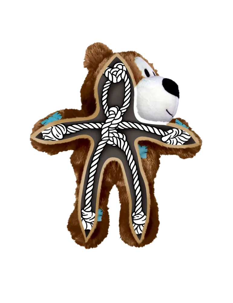 Vista interna del juguete KONG Wild Knots Oso con estructura de cuerda anudada para perros