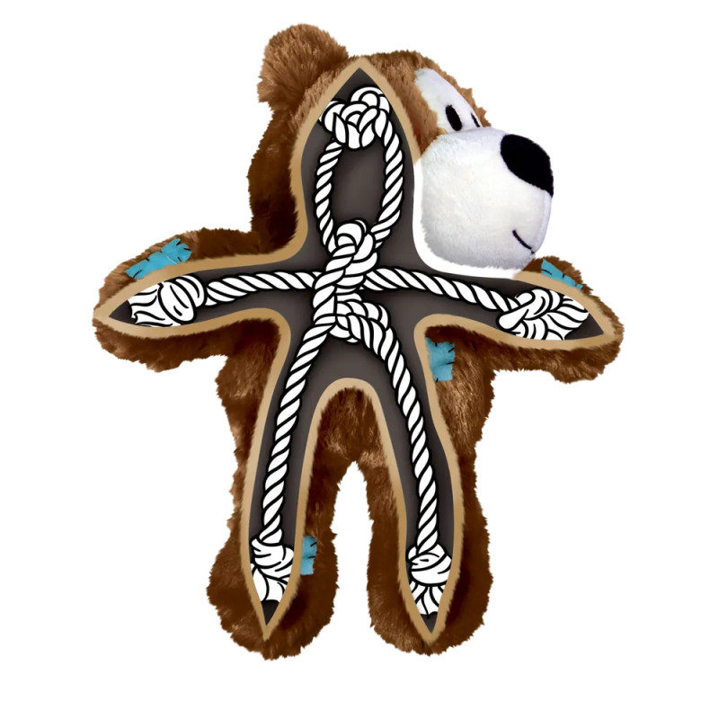Vista interna del juguete KONG Wild Knots Oso con estructura de cuerda anudada para perros