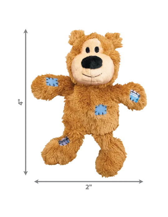 Tamaño del juguete para perro KONG Wild Knots Oso Marrón: 17 cm de alto y 12 cm de ancho