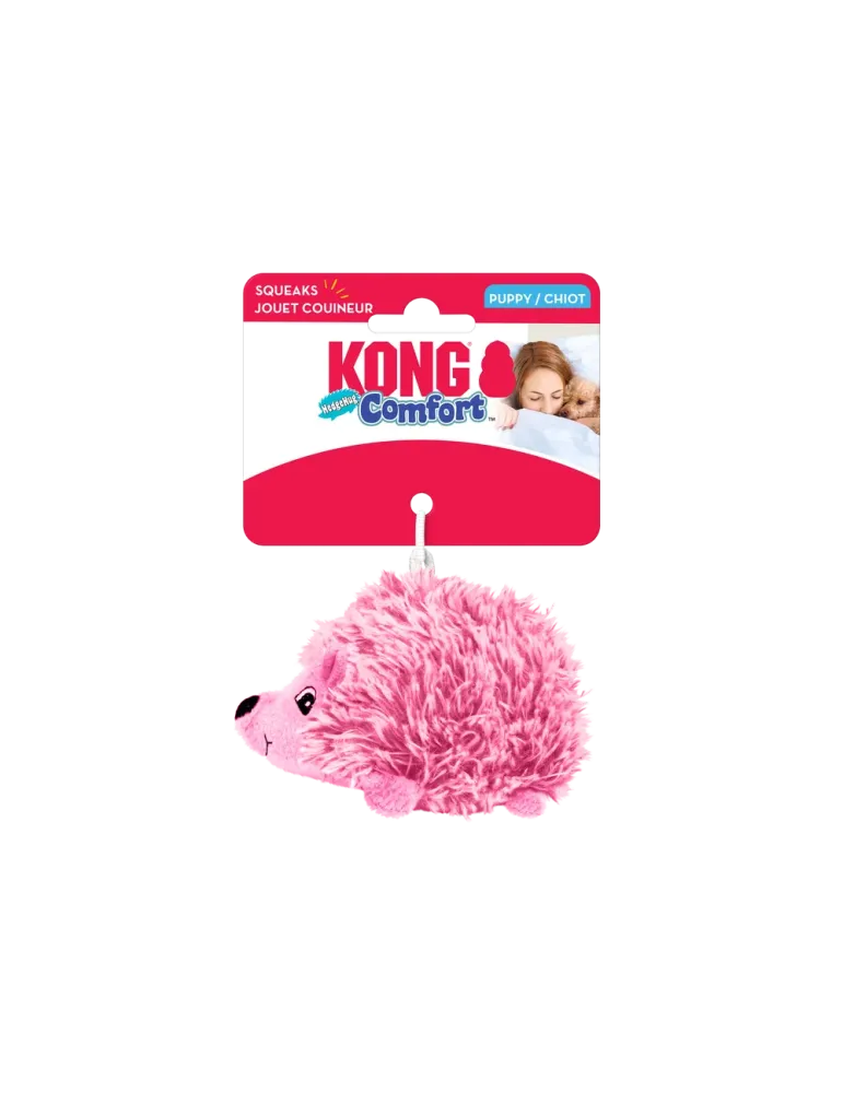 Erizo rosa KONG Comfort HedgeHug Puppy para cachorros con squeaker.