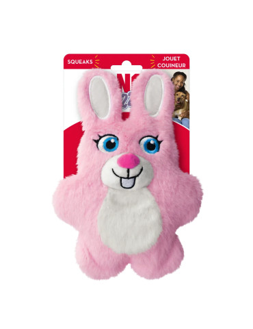 Juguete KONG Cozie Bunny en color rosa con forma de conejo para perro