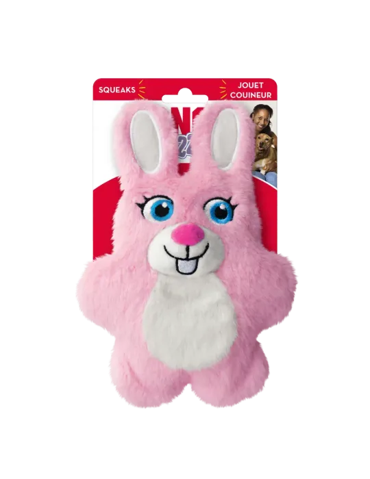 Juguete KONG Cozie Bunny en color rosa con forma de conejo para perro