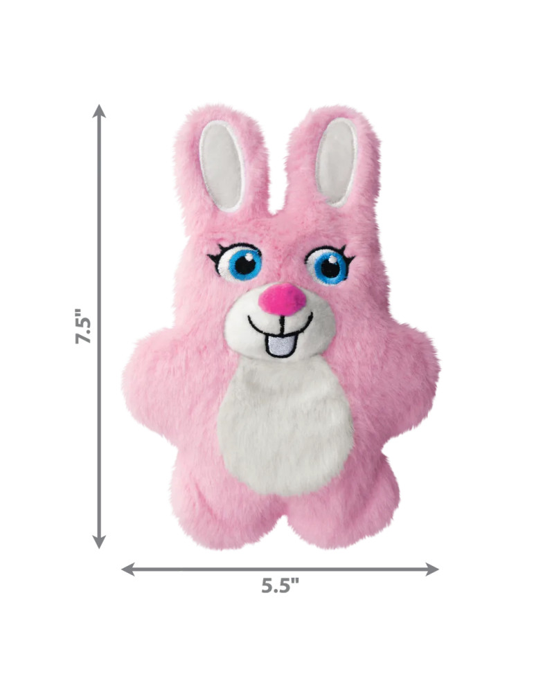 Dimensiones del juguete KONG Cozie Bunny rosa para perro: 19 cm de alto y 14 cm de ancho