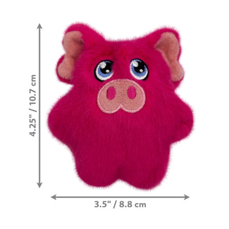 Dimensiones del juguete KONG Phatz Pig mini para perros: 10,7 cm de alto y 8,8 cm de ancho