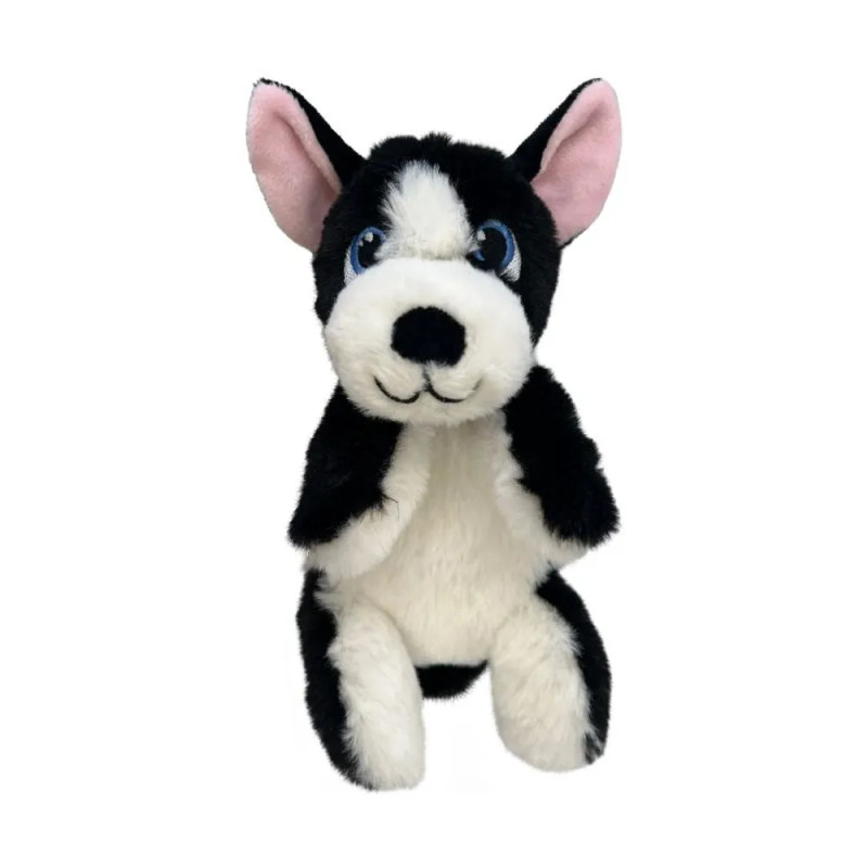 Peluche para perros KONG Comfort Tykes Perro blanco y negro sin etiqueta, con textura de felpa ultra suave y diseño tierno.