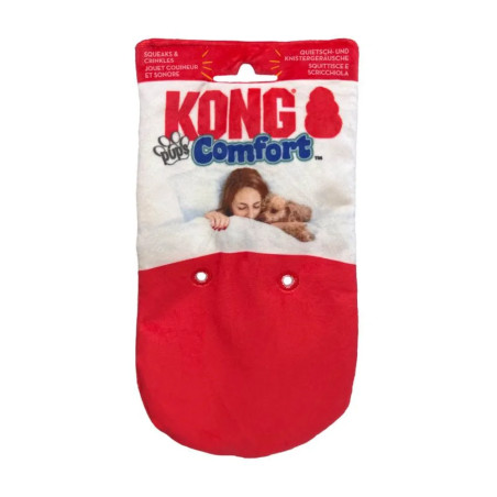 Envoltorio original KONG Comfort Tykes sin peluche, mostrando la marca y diseño del empaque.