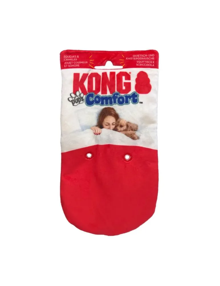 Envoltorio original KONG Comfort Tykes sin peluche, mostrando la marca y diseño del empaque.