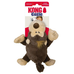 Peluche para perros KONG Cozie Marvin Mammoth color marrón con squeaker