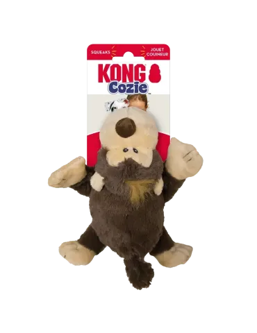 Peluche para perros KONG Cozie Marvin Mammoth color marrón con squeaker