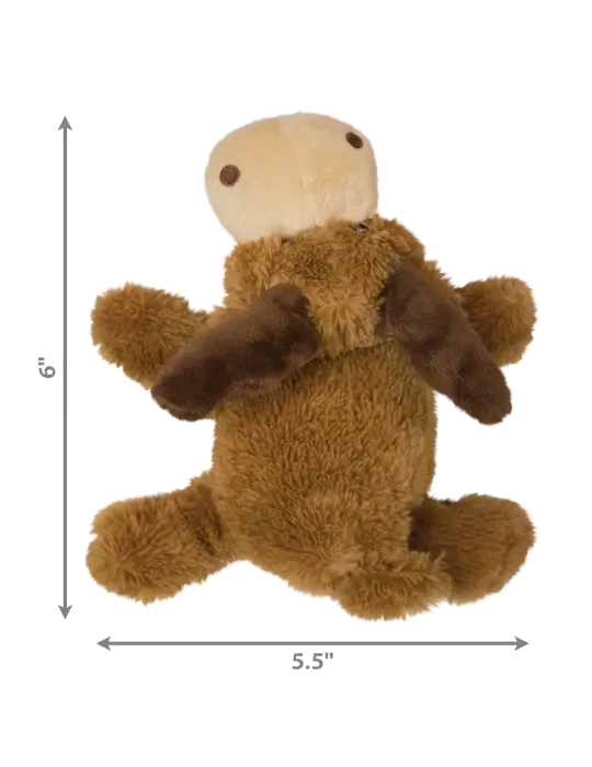 Dimensiones del peluche KONG Cozie Marvin the Moose para perros: 6 x 5.5 pulgadas