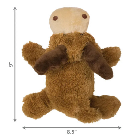 Peluche KONG Cozie Marvin the Moose tamaño mediano con medidas 9 x 8.5 pulgadas
