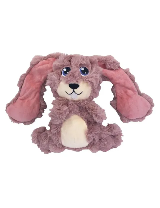 Juguete para perros KONG Scrumplez Conejo Rosa sin etiqueta, con textura arrugada y orejas largas suaves, ideal para juegos cari