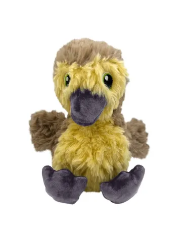 Peluche para perros KONG Comfort Tykes Pato (Gosling), felpa ultra suave amarilla y marrón, chirriador tipo gruñido extraíble, p 2