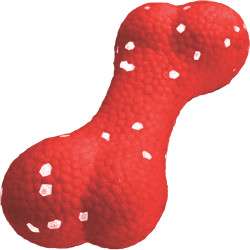 Hueso rojo ultra fuerte para perros, juguete de goma resistente con textura antideslizante