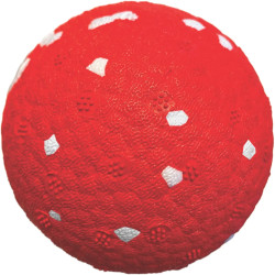Pelota roja ultra fuerte para perros, juguete resistente de goma texturizada