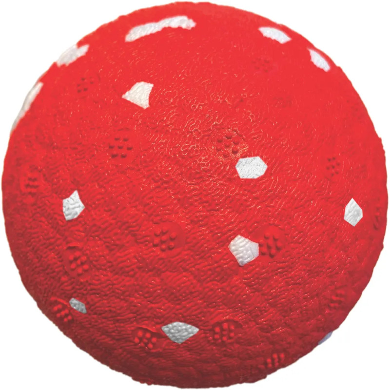Pelota roja ultra fuerte para perros, juguete resistente de goma texturizada