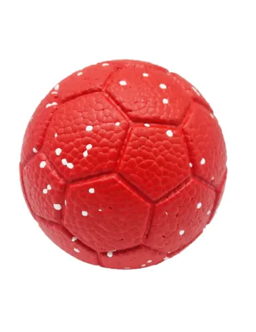 Pelota de fútbol roja ultra resistente para perros, juguete de goma para juegos activos