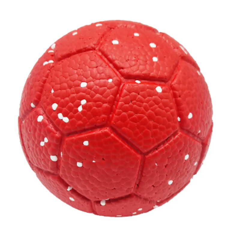 Pelota de fútbol roja ultra resistente para perros, juguete de goma para juegos activos