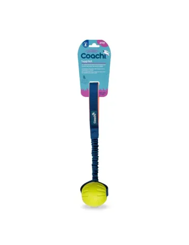 Juguete Coachi Tuggi Ball con pelota y asa elástica azul para perros