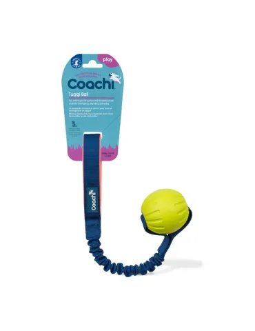 Juguete Coachi Tuggi Ball con pelota y asa elástica azul para perros 2