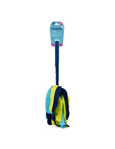 Juguete Coachi Tuggi Spider azul, lima y azul marino para perros, con múltiples tiras suaves de neopreno y asa elástica 2