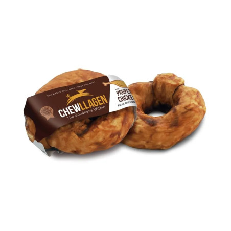 Donut masticable para perro elaborado con colágeno y sabor a pollo, snack funcional Chewllagen