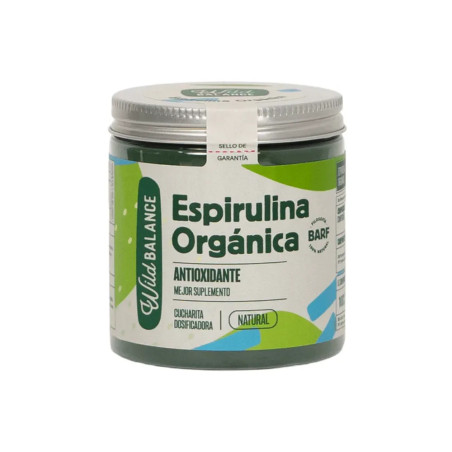 Bote de espirulina orgánica Wild Balance para perros y gatos, superalimento antioxidante