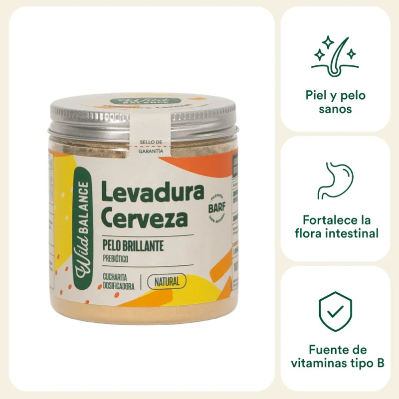 Suplemento natural levadura de cerveza Wild Balance para perros, ideal para piel sana, pelo brillante y flora intestinal