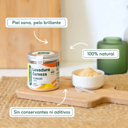 Levadura de cerveza 100% natural Wild Balance para perros, suplemento sin conservantes con beneficios para piel y pelo