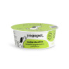 Yogupet aceite de oliva complemento alimentario para perros, tarrina blanca con etiqueta verde