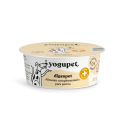 Yogupet DigesPet alimento complementario digestivo para perros, tarrina blanca con etiqueta beige