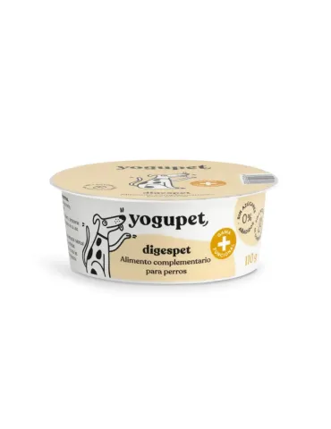 Yogupet DigesPet alimento complementario digestivo para perros, tarrina blanca con etiqueta beige