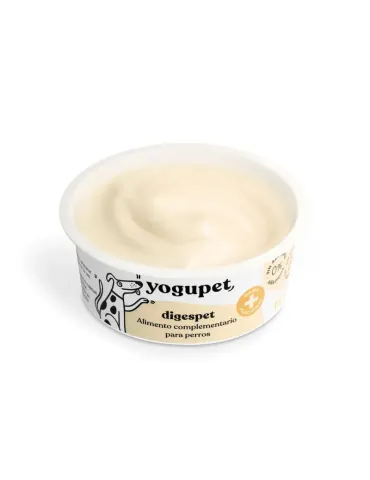 Yogupet DigesPet alimento complementario digestivo para perros, tarrina blanca con etiqueta beige 2