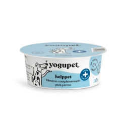 Yogupet Helppet alimento complementario funcional para perros, tarrina con etiqueta azul claro