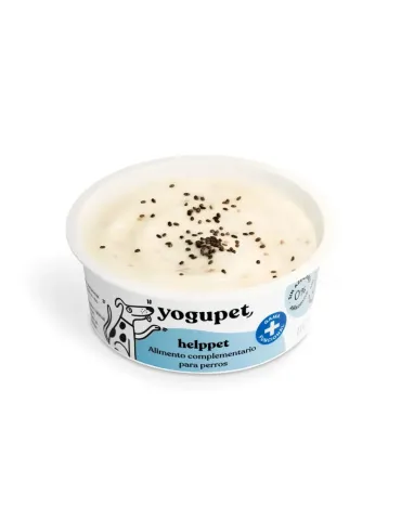 Yogupet Helppet alimento complementario funcional para perros, tarrina con etiqueta azul claro 2